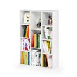 Maklaine Engineered Wood 11-Cube Reversible Open Shelf Bookcase in White