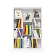 Maklaine Engineered Wood 11-Cube Reversible Open Shelf Bookcase in White