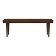 Maklaine Mid-Century Modern Rectangular Solid Wood Bench in Brown