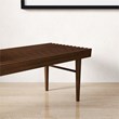 Maklaine Mid-Century Modern Rectangular Solid Wood Bench in Brown
