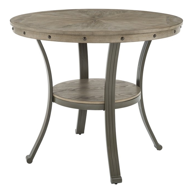Maklaine Wood and Steel Counter Height 42