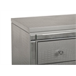 Maklaine Transitional Solid Wood 3-Drawer Nightstand in Silver