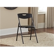 Maklaine Transitional 5 Piece Vinyl Folding Table Set in Black