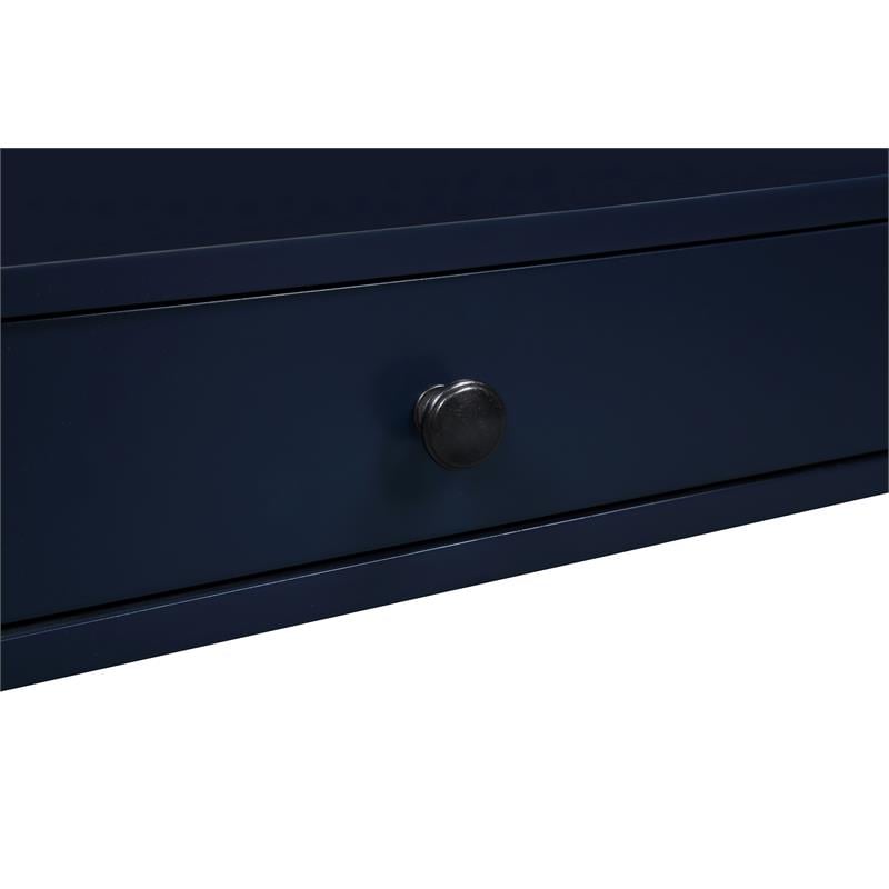 Maklaine Transitional Midnight Blue Wood Storage 1-drawer Nightstand