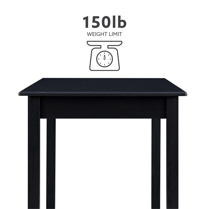 Maklaine Transitional Wood Tavern Table in Dark Charcoal Gray