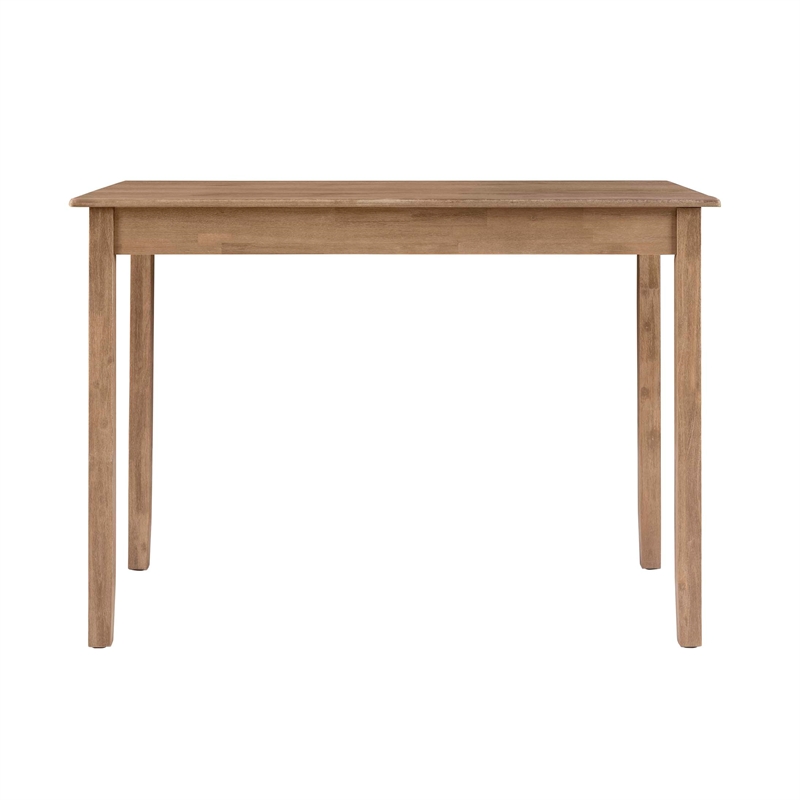Maklaine Modern Transitional Wood Tavern Table in Washed Gray