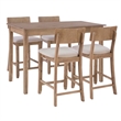 Maklaine Modern Transitional Wood Tavern Table in Washed Gray