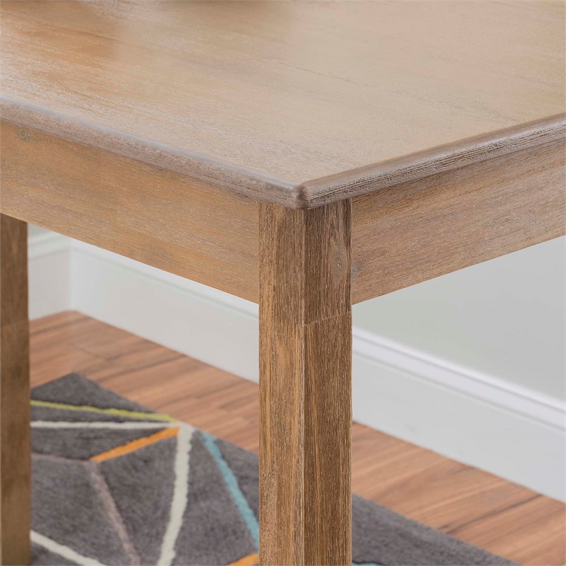 Maklaine Modern Transitional Wood Tavern Table in Washed Gray