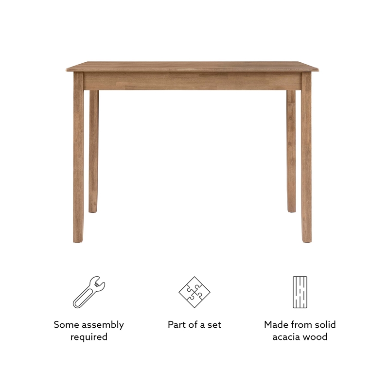 Maklaine Modern Transitional Wood Tavern Table in Washed Gray