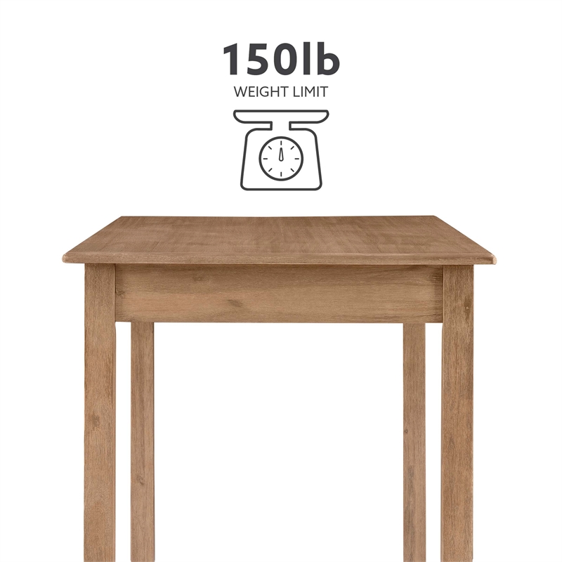 Maklaine Modern Transitional Wood Tavern Table in Washed Gray