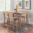Maklaine Modern Transitional Wood Tavern Table in Washed Gray
