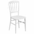 Maklaine Transitional Napoleon Resin Stackable Accent Chair in White