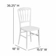 Maklaine Transitional Napoleon Resin Stackable Accent Chair in White