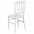 Maklaine Transitional Napoleon Resin Stackable Accent Chair in White