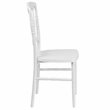 Maklaine Transitional Napoleon Resin Stackable Accent Chair in White