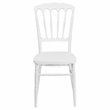 Maklaine Transitional Napoleon Resin Stackable Accent Chair in White