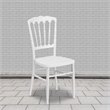 Maklaine Transitional Napoleon Resin Stackable Accent Chair in White