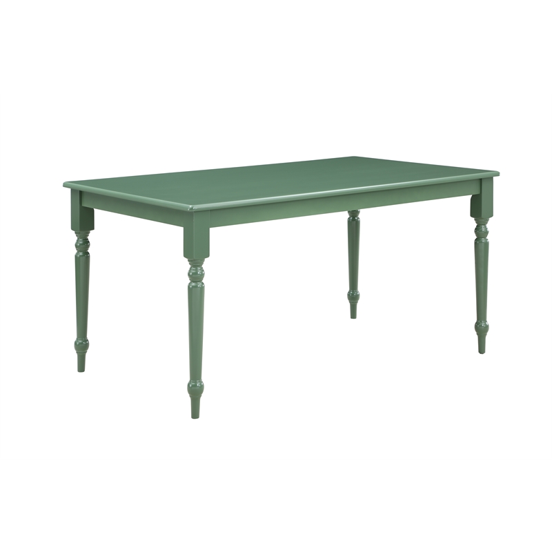 Maklaine Wood Farmhouse 5pc Dining Set in Equestrian Green Finish