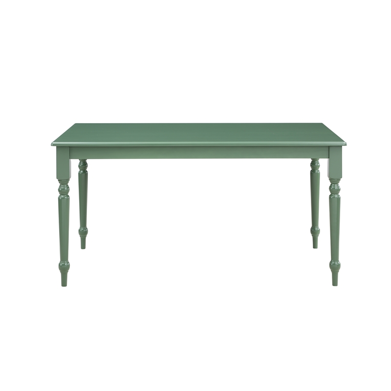 Maklaine Wood Farmhouse 5pc Dining Set in Equestrian Green Finish