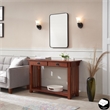 Maklaine Transitional Wood Console Table with Drawers and Shelf in Oak