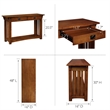 Maklaine Transitional Wood Console Table with Drawers and Shelf in Oak