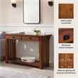 Maklaine Transitional Wood Console Table with Drawers and Shelf in Oak