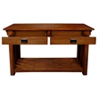Maklaine Transitional Wood Console Table with Drawers and Shelf in Oak