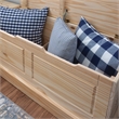 Maklaine Rustic Backless Corner Nook with Storage in Solid Unfinished Pine