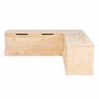 Maklaine Rustic Backless Corner Nook with Storage in Solid Unfinished Pine