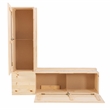 Maklaine Rustic Backless Corner Nook with Storage in Solid Unfinished Pine
