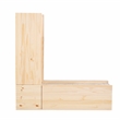 Maklaine Rustic Backless Corner Nook with Storage in Solid Unfinished Pine