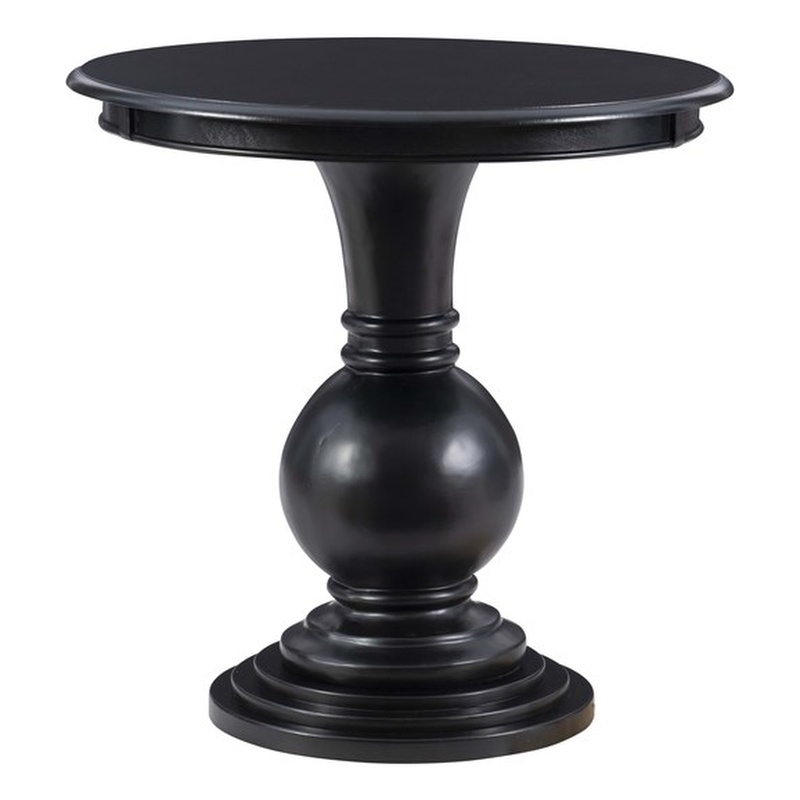 Maklaine Round Wood Accent Table Pedestal Base 26.5
