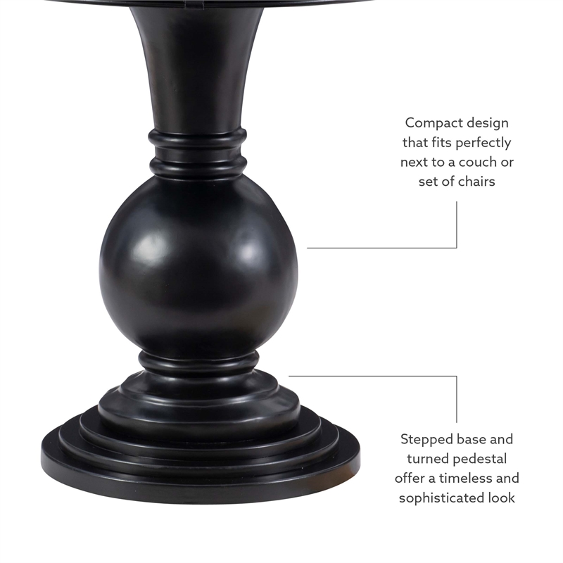 Maklaine Round Wood Accent Table Pedestal Base 26.5