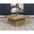 Maklaine Square Farmhouse Engineered Wood Coffee Table in Brown