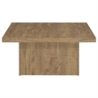 Maklaine Square Farmhouse Engineered Wood Coffee Table in Brown