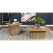 Maklaine Square Farmhouse Engineered Wood Coffee Table in Brown