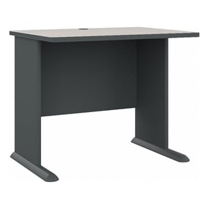 Maklaine Engineered Wood 36W Office Desk in Slate and White Spectrum