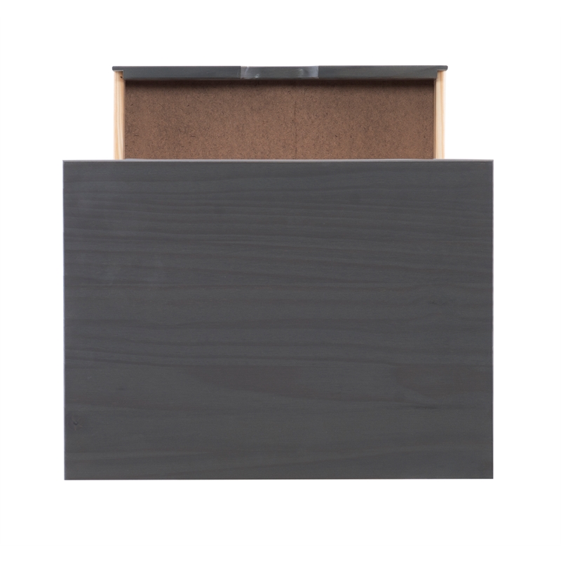 Maklaine Transitional Six Drawer Wide Rolling Cart in Gray Wood