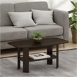 Maklaine Contemporary Engineered Wood Simple Design Coffee Table in Dark Brown