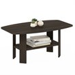 Maklaine Contemporary Engineered Wood Simple Design Coffee Table in Dark Brown