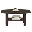 Maklaine Contemporary Engineered Wood Simple Design Coffee Table in Dark Brown