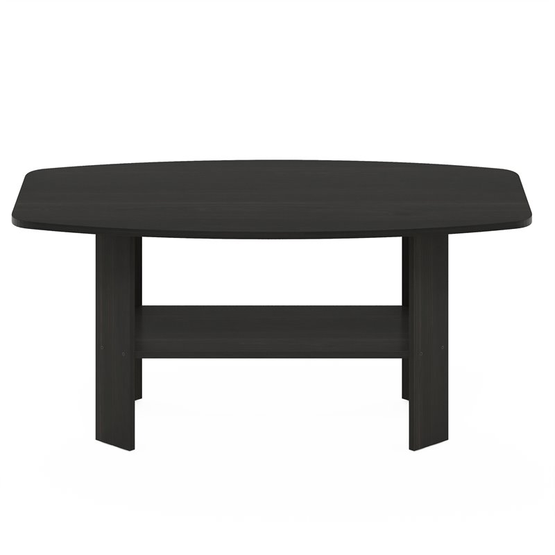 Maklaine Contemporary Engineered Wood Simple Design Coffee Table in Espresso