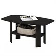 Maklaine Contemporary Engineered Wood Simple Design Coffee Table in Espresso
