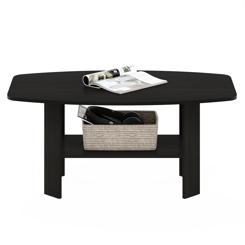 Maklaine Contemporary Engineered Wood Simple Design Coffee Table in Espresso