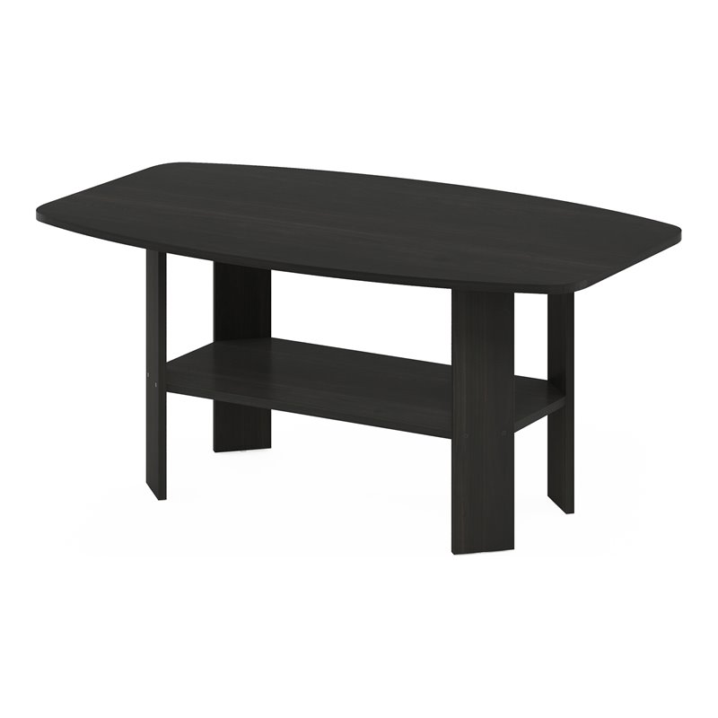 Maklaine Contemporary Engineered Wood Simple Design Coffee Table in Espresso