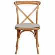 Maklaine Farmhouse / Country Cross Back Chair With Cushion In Oak