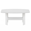 Maklaine Engineered Wood Contemporary Coffee Table in White Finish