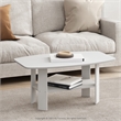 Maklaine Engineered Wood Contemporary Coffee Table in White Finish