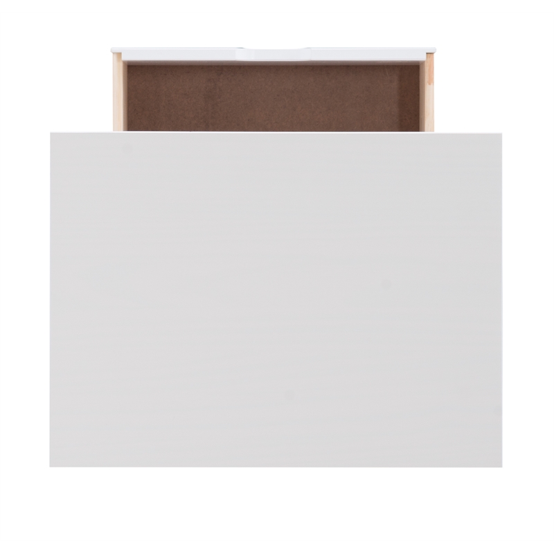 Maklaine Eight Drawer Rolling Storage Cart in White Wash Wood