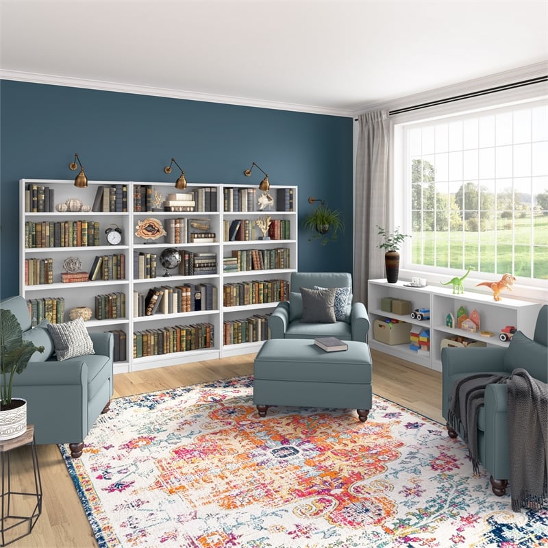 Maklaine Engineered Wood Universal 2 Shelf Bookcase in Pure White